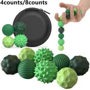 Ball Fidget Toy, 4/8 Counts Silicone Ball, Elastic Silicone Ball, Rolling Ball, Stress Relief Toy for Adults & Teens, Silicone Ball Set