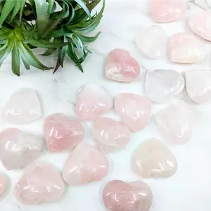 Hand Polished Rose Quartz Heart 1.2 in Madagascar Rose Quartz Heart 1.2-1.4" #H004