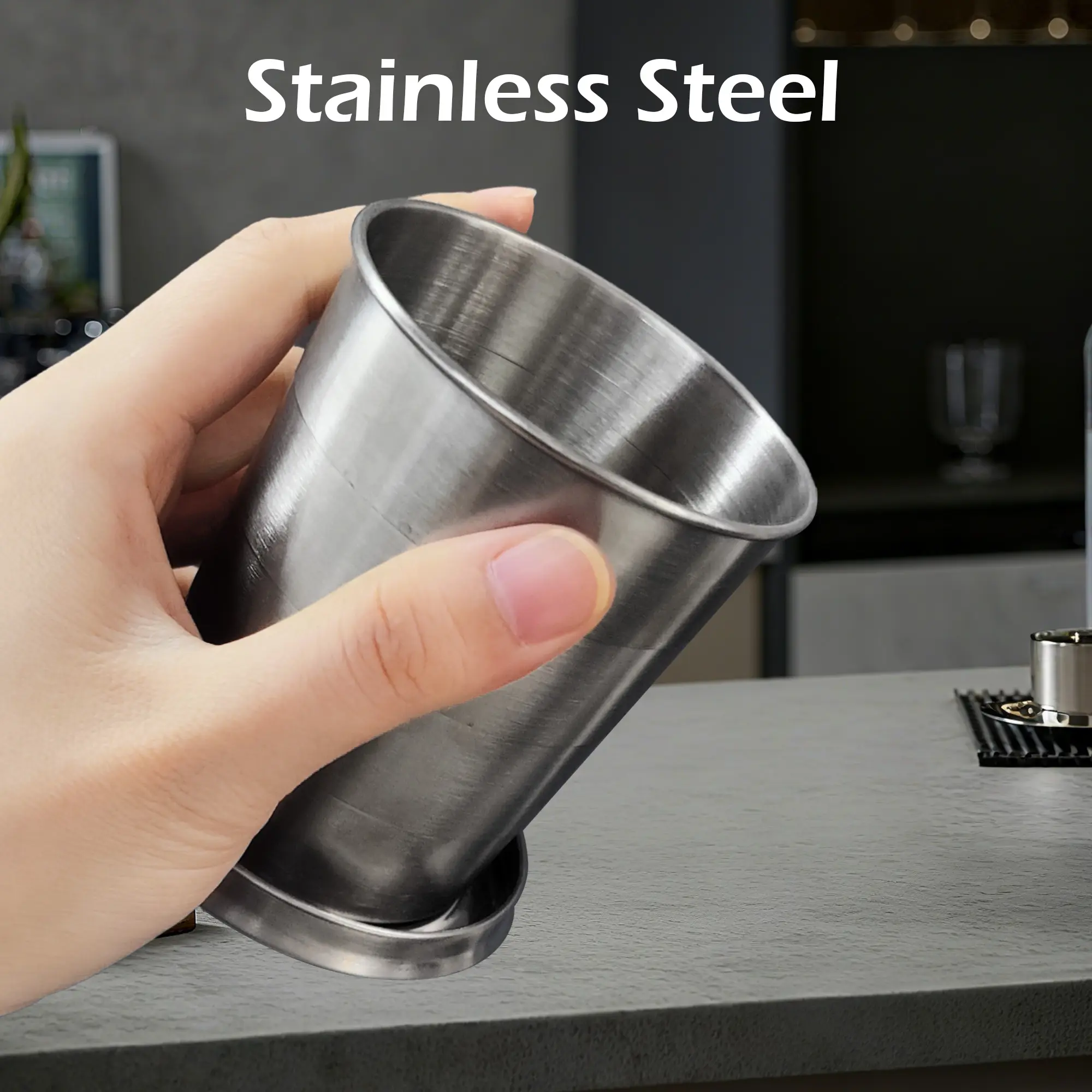 1 Count Stainless Steel Foldable Cup, foldable telescopic design with lid and keychain for camping and hiking