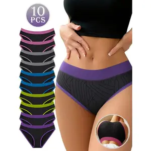 10-Pack Women’s Lightweight Stretch Underwear | Sweat-Wicking Breathable Fabric | Non-Constricting Fit for Yoga/Running & Daily Wear (Trendy Staple