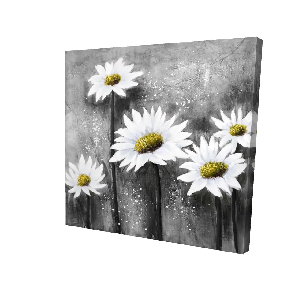 212 MAIN High-Detail White Daisy Flower Wall Photo Print, 24x24in Classic Modern Decorative Artwork, Living Room Home Decor, Ideal American Home Gift (2080-2424-FL108-1)