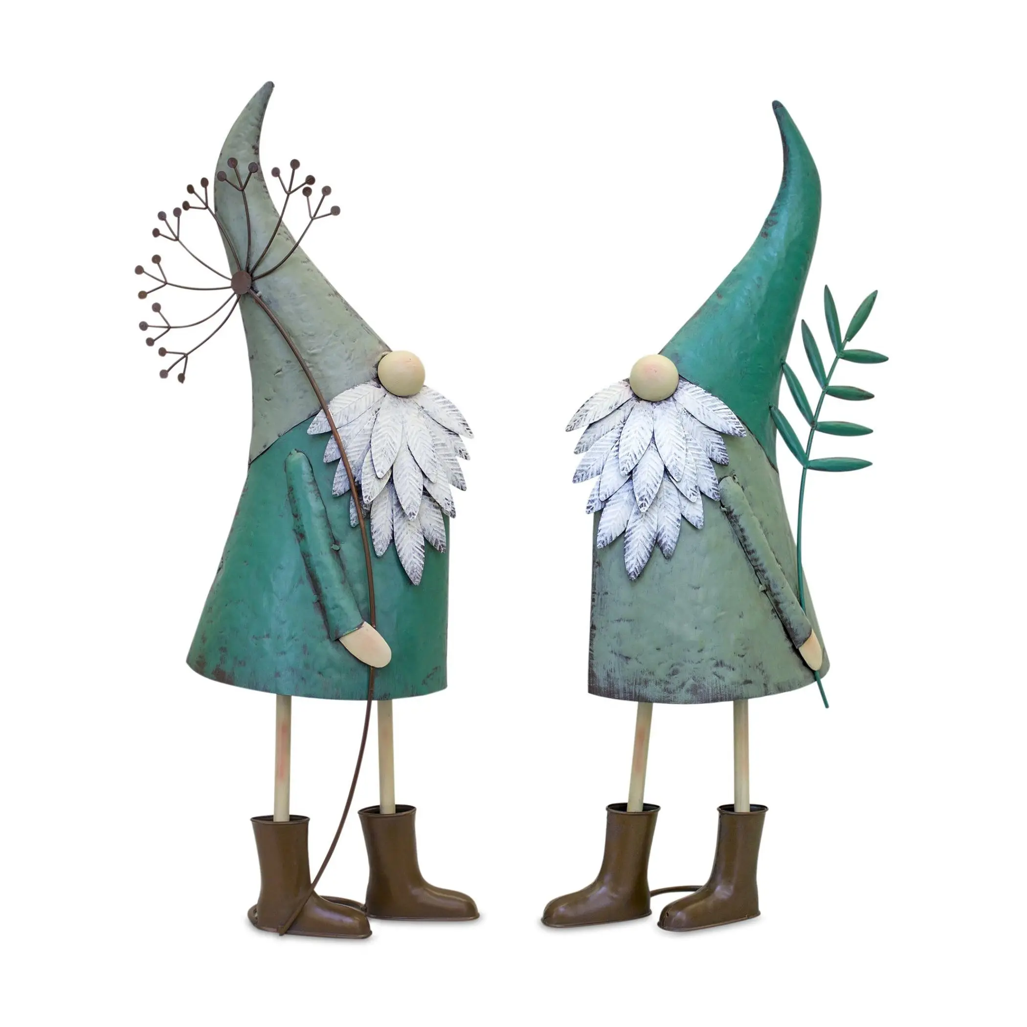 Melrose Iron Garden Gnome Decor (Set of 2)