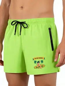 Men's Lightweight Summer Casual Quick Dry Fitness Shorts with Dual Zipper Pockets Hawaii Theme Graphic Print Vacation Surfing Beach Swim Trunks
