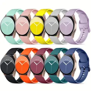 10 Pack Bands for Samsung Galaxy Watch 7/6/5/4 40mm-47mm, 20mm Soft Silicone Sports Straps for Men & Women, Durable Replacement Accessories, Smart Watch Strap