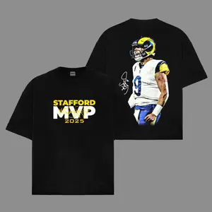 Matthew Stafford 9 Unisex Oversized Cotton T-Shirt, The Rams T-Shirt ,The Stafford Shirt ,The Fan's Kit, Sunday Football Outfit, Football Kit , Football Graphic Tee, Vintage Football Shirt, Game Day T Shirt