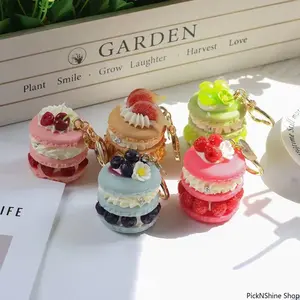 3D Simulated Fruit Macaron Keychain, 1 Pcs Cute Dessert Bag Charm Pendant, Funky Unique Fashion Accessory, Mini Gift for Girlfriends, Mini Gifts