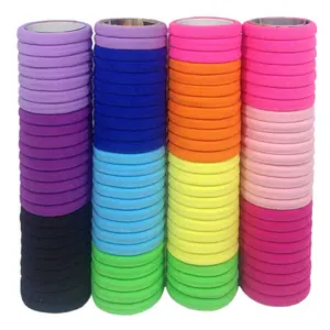 Seamless Hair Bands, 100 count Hair Ties Ponytail Holders Headband Scrunchies for Thick Hair No Crease  (Mix Colors)