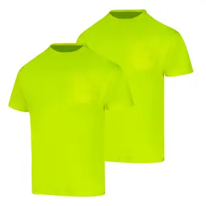 2Pcs Men's High Visibility Reflective Short Sleeve Work T Shirts