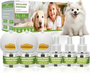 9 Pack Dog Calming Pheromone Diffuser for Anxiety & Aggression Relief with 3 Plug-Ins & 6 Refills (48mL Each) for 180 Days of Stress