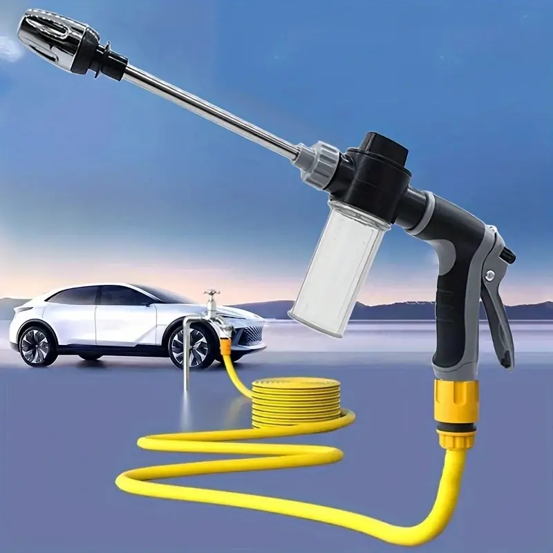 Portable High-Pressure Hose Spray Gun with Quick Connect Adapters, Adjustable Spray Pattern for Car Washing and Pet Cleaning, Multi-Functional Garden Hose Nozzle, Car Wash Sprayer, Car Wash Tool, Car Wash Equipment
