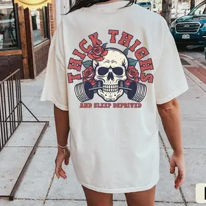 Thick Thighs and Sleep Deprived Shirt, Muscle Mommy, Pump Cover T Shirt, Weightlifting Shirt, Work Out Shirt, Gym Pump Cover, Cotton Top