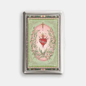 Sacred Heart of Mary Art 100s or King Size Case Storage Box Card Holder Metal Wallet