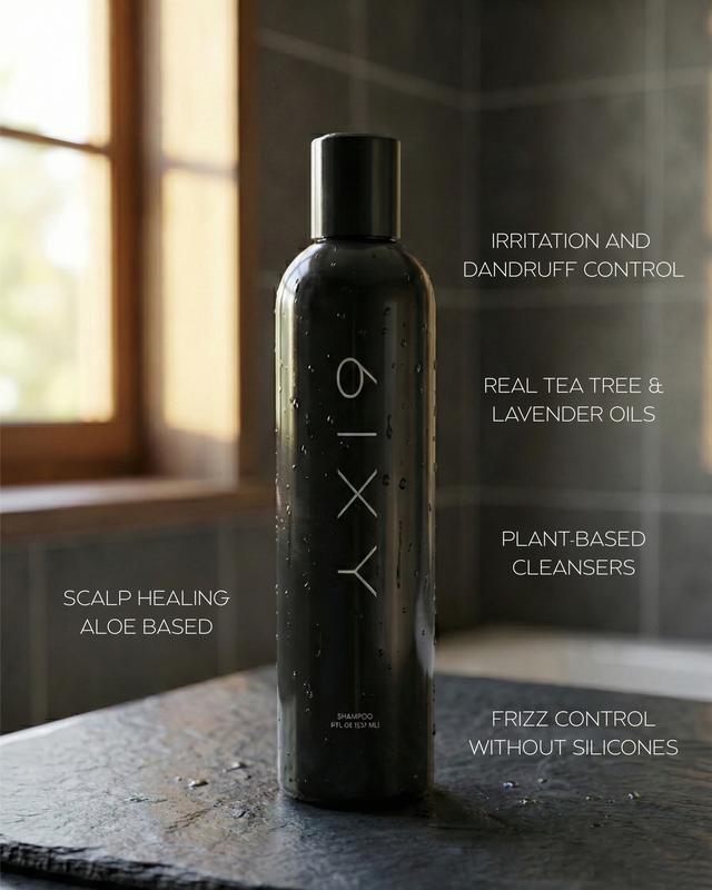 6IXY Soothing Shampoo - Aloe Based, 8 fl oz / 237 ml, Sulfate-Free, Silicone-Free, Paraben-Free, Phthalate-Free, Frizz-Free, Balances Scalp, Strengthens Hair, Reduces Flaking