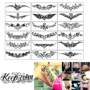 19 Sheets Tramp Stamp Temporary Tattoo,Fake Temporary Tramp Stamp Tattoo Stickers for Women Grils Men cohesive tattoos