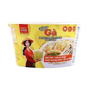 SIMPLY FOOD Instant Rice Porridge, Vietnamese Congee, Pork Flavor, 52g - Quick & Easy Meal
