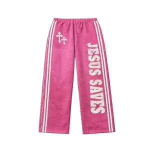 "Luminous Pink" Jesus Saves Sweatpants