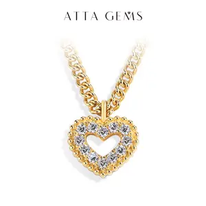 Heart Shape 2.2mm D VVS1 Synthetic Moissanite Necklace For Women Daily Wear Anniversary Gift Fine Jewelry N013