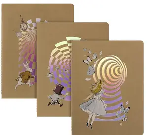 Moleskine Limited Edition Alice’s Adventures in Wonderland Cahier Journals (Set of 3), Soft Cover, XL (7.5" x 9.75"), Ruled/Lined, 120 Pages