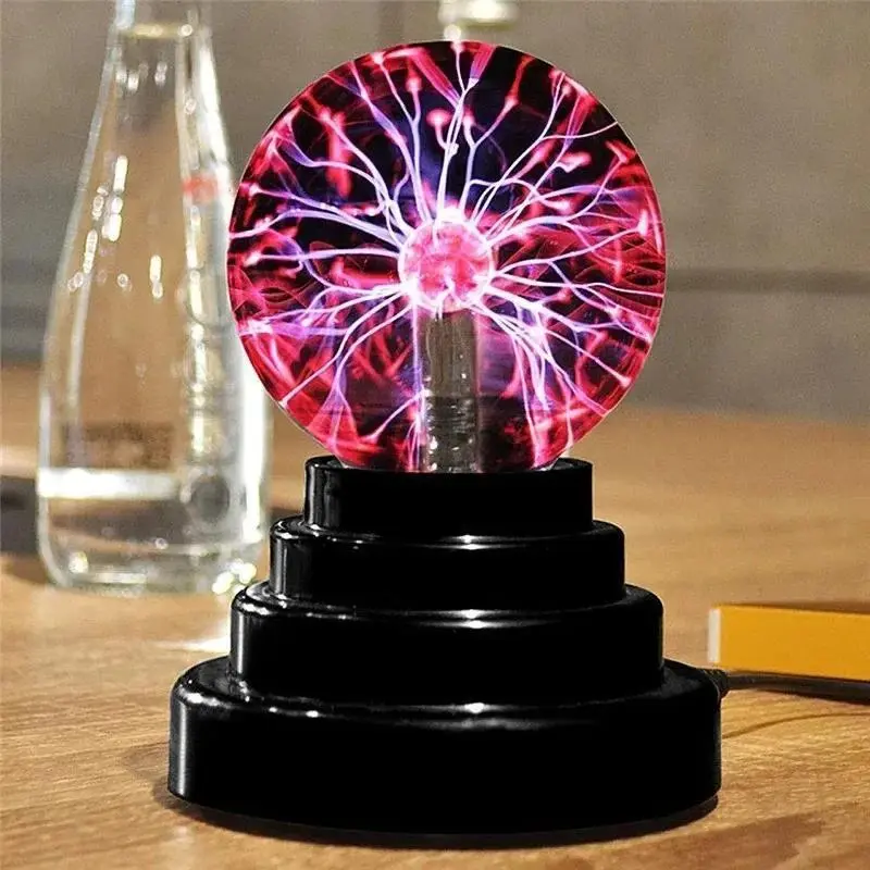 Magic Plasma Ball Lamp - Touch Sensor LED Glow Night Light, 3/4/5/6 in BPA-Free Scientific Look Stress Relief Toy, Kids Unisex Bedroom Decor Gift