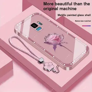 Suitable for [Galaxy S9] Brand new premium phone case,  Free four-leaf clover lanyard，drop-proof and fingerprint-resistant，simple and elegant design，multiple colors available YM99