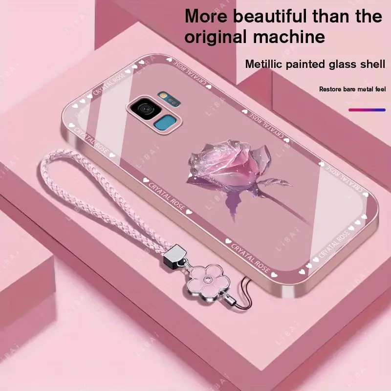Suitable for [Galaxy S9] Brand new premium phone case,  Free four-leaf clover lanyard，drop-proof and fingerprint-resistant，simple and elegant design，multiple colors available YM99
