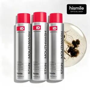 3 Botte Hismile iD Stain Whitening Mouthwash for White Teeth IC, Freshens Breath with Essential Oils 237ml Daily
