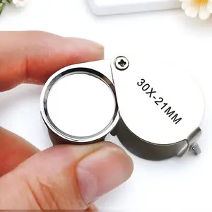 Foldable Jewelers Loupe with 2 HD Lenses, Portable Magnifier, Handheld Magnifying Glass for Coin & Gem Inspection, Adjustable Diamond Grading Scope, Anti-Scratch & Durable for Collectors, Crafts, Plant Observation. Coated Pocket Microscope.