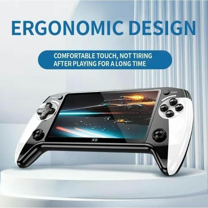 X9 Handheld Game Console with 10 Preloaded EmulatorGames 5.5-inch Display Portable Travel Friendly ProtectiveCase Low Power Usage White Color