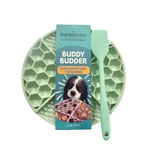 Buddy Budder Enrichment Mat Purple Authentic Lickimat Boredom Buster for Dogs 3 Color Options Silicone Slow Feeder Mat Reduces Anxiety & Boredom - Chews