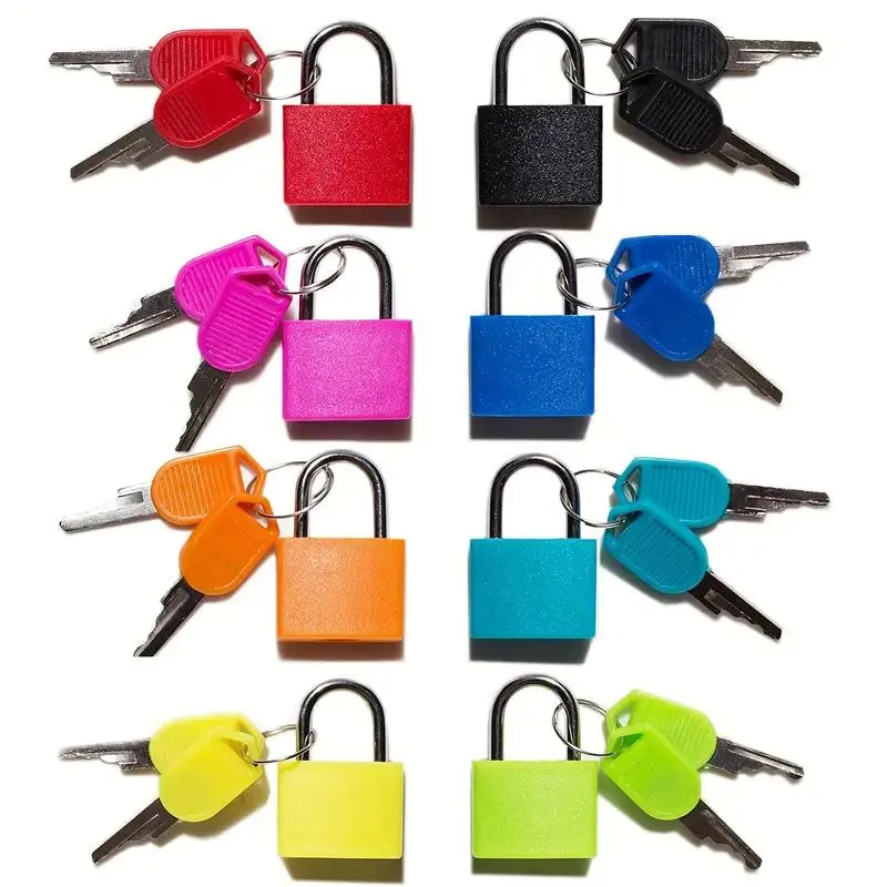 Random Color Small Anti Theft Padlock With Keys, Portable Backpack Suitcase Safety Lock, Security Lock, Gym Locker Lock, Lock For Gym Locker