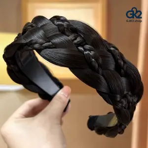 Six-Strand Braided Crown Hairband for Women, Non-Slip Teeth Inside Wig Braid Headband, Elegant Faux Braid Twisted Hair Hoop, Comfort Durable Hair Accessories for Daily, Formal Party, Halloween & New Year Outfit
