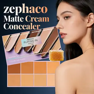 zephoco Matte Cream Concealer (Medium Shade), Long-Lasting Flawless Coverage Natural Matte Finish Concealing Cream, Matte Makeup Finish, Concealer Foundation