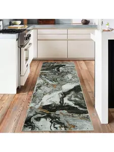 9x12 ft Large Size Dark Green Plush Faux Wool Modern Boho Vintage Area Rug - Non-Slip, Machine-Washable Multi-Room Carpet for Living Room, Bedroom