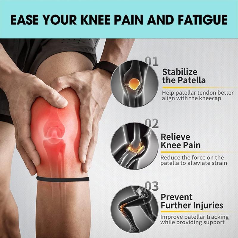 2 pcs Silicone Patella Breathable Knee Band for Basketball Patellar Tendon Support Knee Pain Relief Running Tendon Brace Support Strap