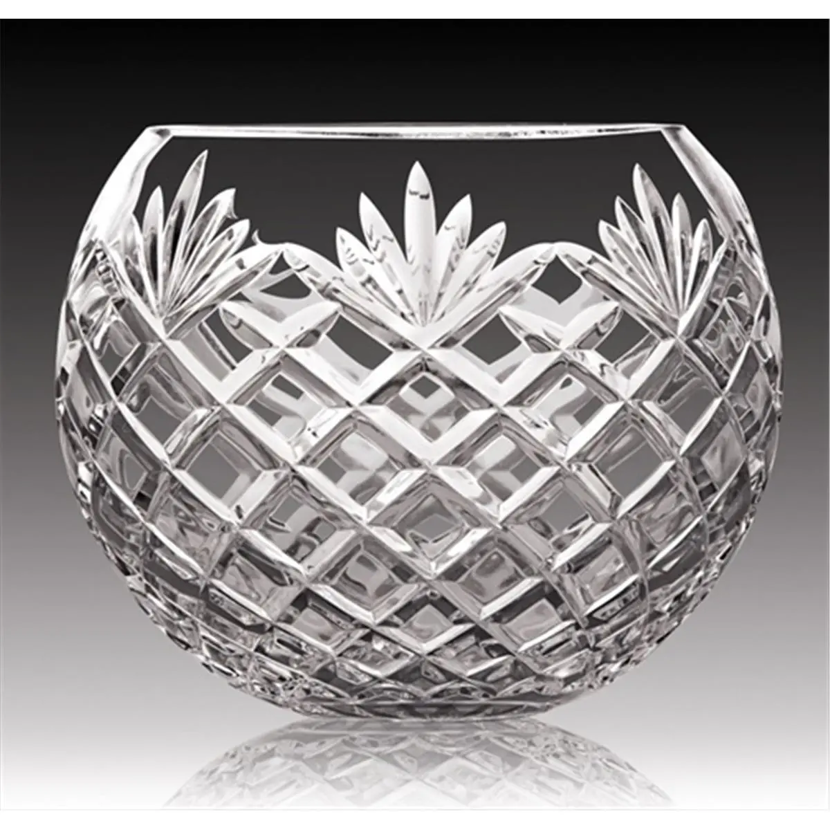 212 MAIN 8 in. Traditional Hand-Cut Mouth-Blown Rose Motif Crystal Serving Bowl, Handmade Crystal Glass Bowls for Dining Table Kitchen Use, Crystal Bowls