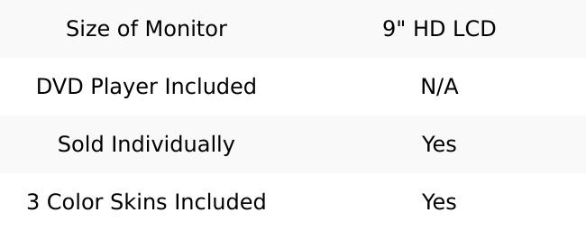 VH-90CC | Universal Headrest w/ 9" LCD & 3 Color Covers