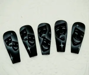 Smile Now, Cry Later Masks Stencil - Airbrush Nail Stencil