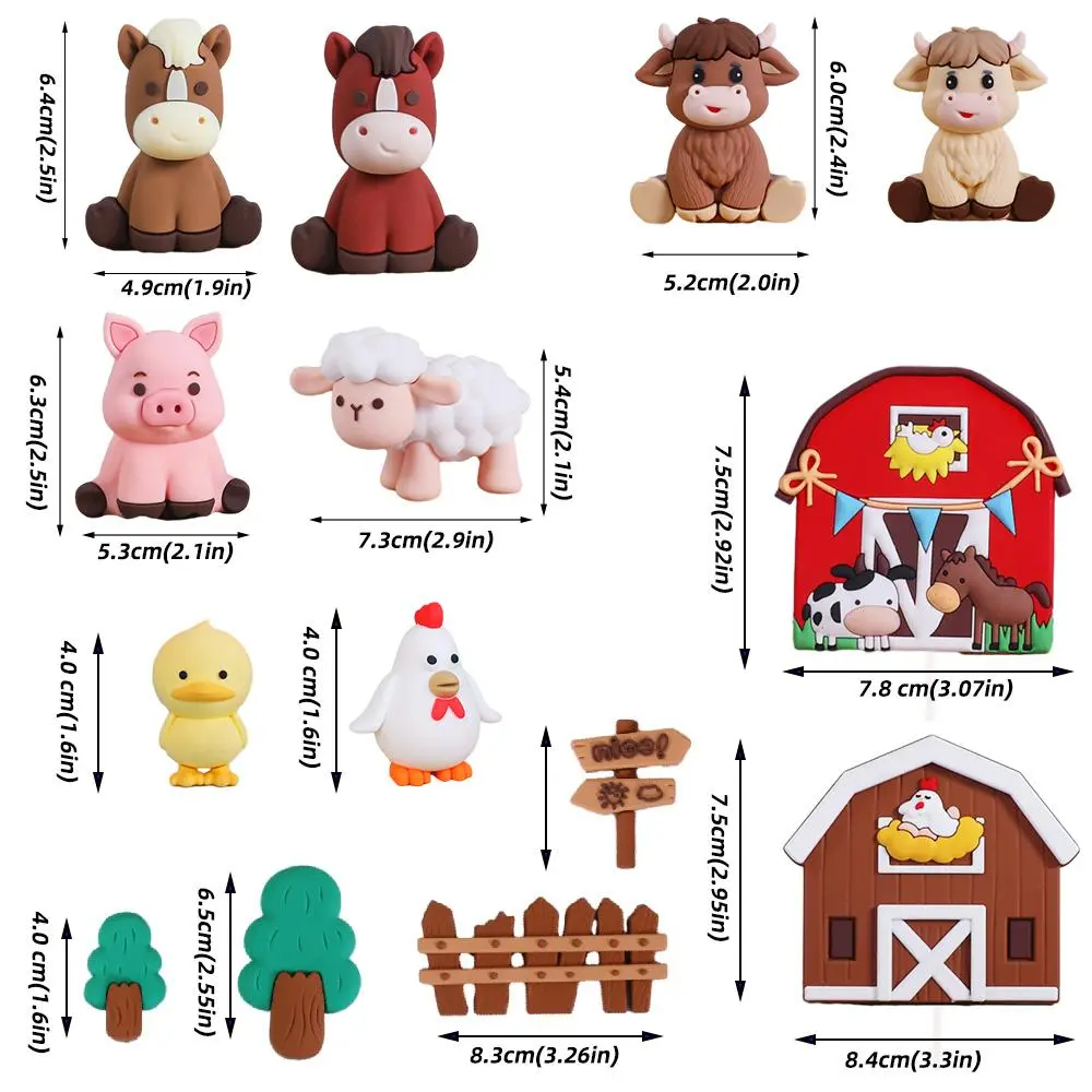 Farm Animal Cake Topper Cow ,Pig, Mountain Cattle, Chick Cake Decorations for Baby Shower Kids Happy 1st Birthday Party Supplies Farm Animal Cake Topper Cow ,Pig, Mountain Cattle, Chick Cake Decorations for Baby Shower Kids Happy 1st Birthday Party Supplies