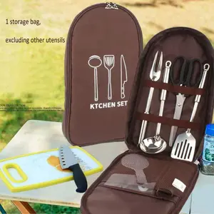 Outdoor Cooking Utensil Portable Storage Bag, Camping Kitchen Organizer, Picnic Tableware Holder, Suitable for Outdoor Use, Multi-Functional Practical Choice