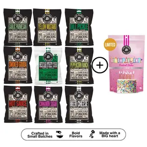 Pretzel Sampler Pack - 9 bags  + BIRTHDAY CAKE PRETZEL STICKS - Pop Daddy Snacks
