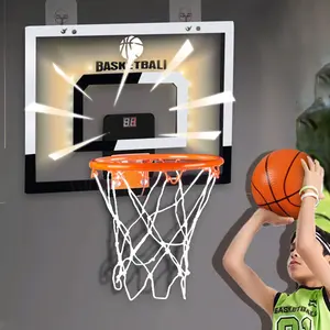 Outdoor Basketball Game Set with LED Lights and Digital Scoreboard for Kids and Adults