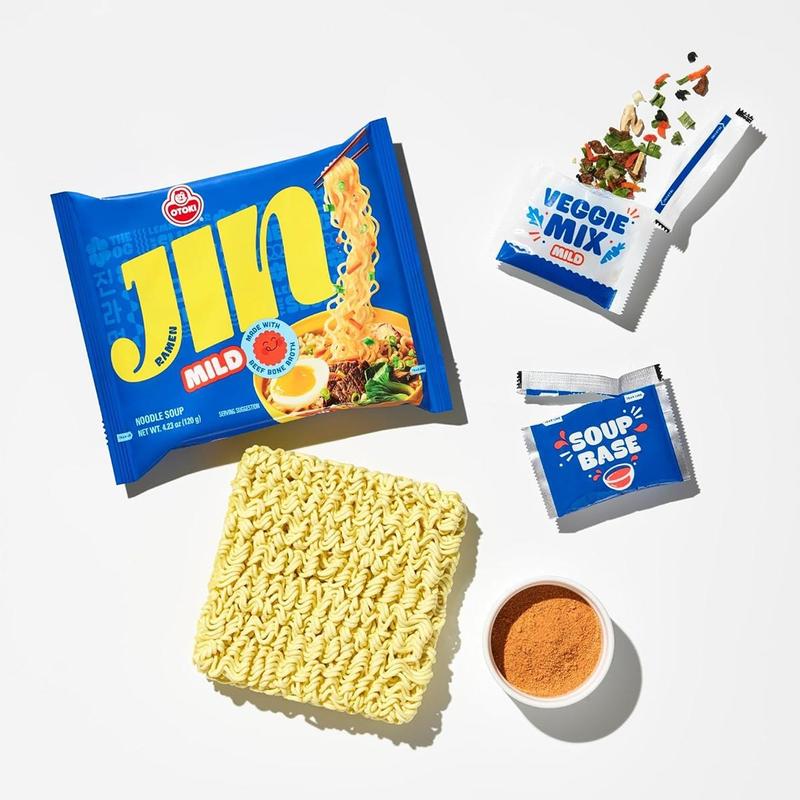 OTTOGI Jin Ramen Spicy Flavor 4 Pack 16.9 oz - BTS Favorite Korean Noodles