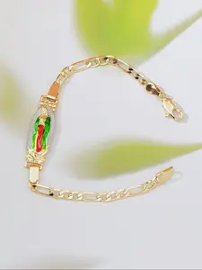 Bicolor Vintage Chain Bracelet with Saint Jude Medal - Religious Men's Jewelry, Faith Wear Jewelry, Catholic Patron Saint of Hope, TikTok Prayer Core Aesthetic, Christmas & Valentine's Day Gift for Him, Statement Unisex Cuff