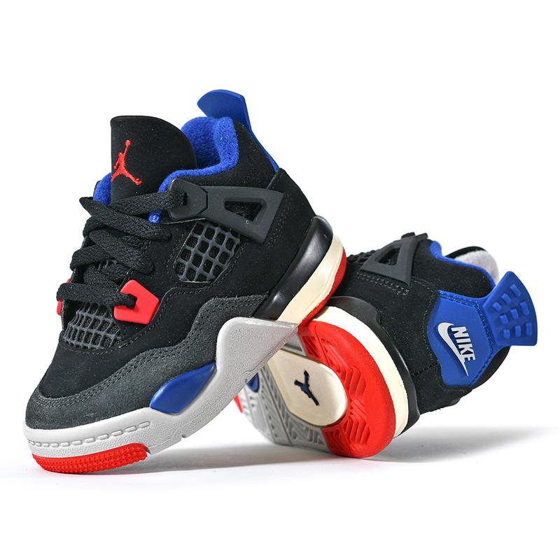 Toddler's Jordan 4 Retro OG Black/Fire Red-Deep Royal Blue (IB4387 003)