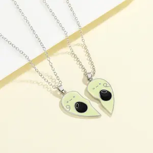 Love double spell couple necklace sweater chain, good friend girlfriend avocado splicing necklace