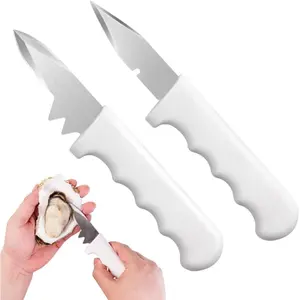 2PC Oyster Shucking Knife with Box,8" Extended Oyster Knife Shucker with Ergonomic Handle,3Cr13 Stainless Steel Oyster Shucker Tool,Oyster Opener Tool Oyster Shucking Kit Clam Knife Kitchen Utensils