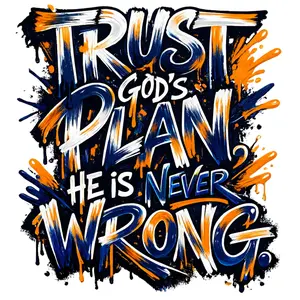 TRUST GODS PLAN DTF TRANSFER FOR T-SHIRTS AND HOODIES Inspirational Graphic Design for Religious Wear