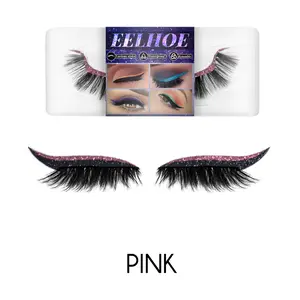 Glue-Free 3D Imitation Mink Self-Adhesive False Eyelashes, European-American Style Cosmetic Set with Eyeliner Stickers, Eyeshadow Stickers, Waterproof Eyelash Extension for Makeup