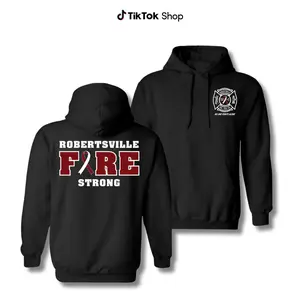 Robertsville Fire Strong Hoodie, Firefighter Support Awareness Sweatshirt, Vintage Streetwear Pullover For Men And Women, Gift For Firefighters And First Responders
