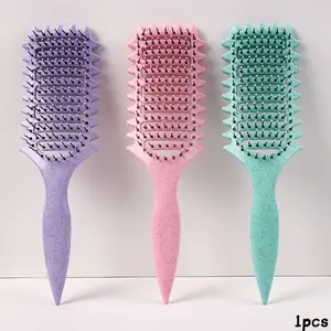 Portable Hollow Hair Curling Comb, Tooth Comb Detangling Brush, Curved Ventilated Styling Brush, Curling Definition Brush, Styling Tool